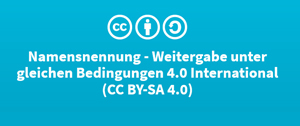 Namensnennung - Weitergabe unter gleichen Bedingungen 4.0 International (CC BY-SA 4.0) 